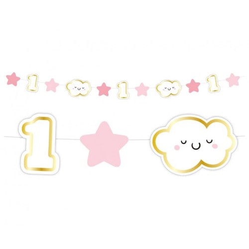 Baby Pink 1st Birthday Mini Garland 120 cm