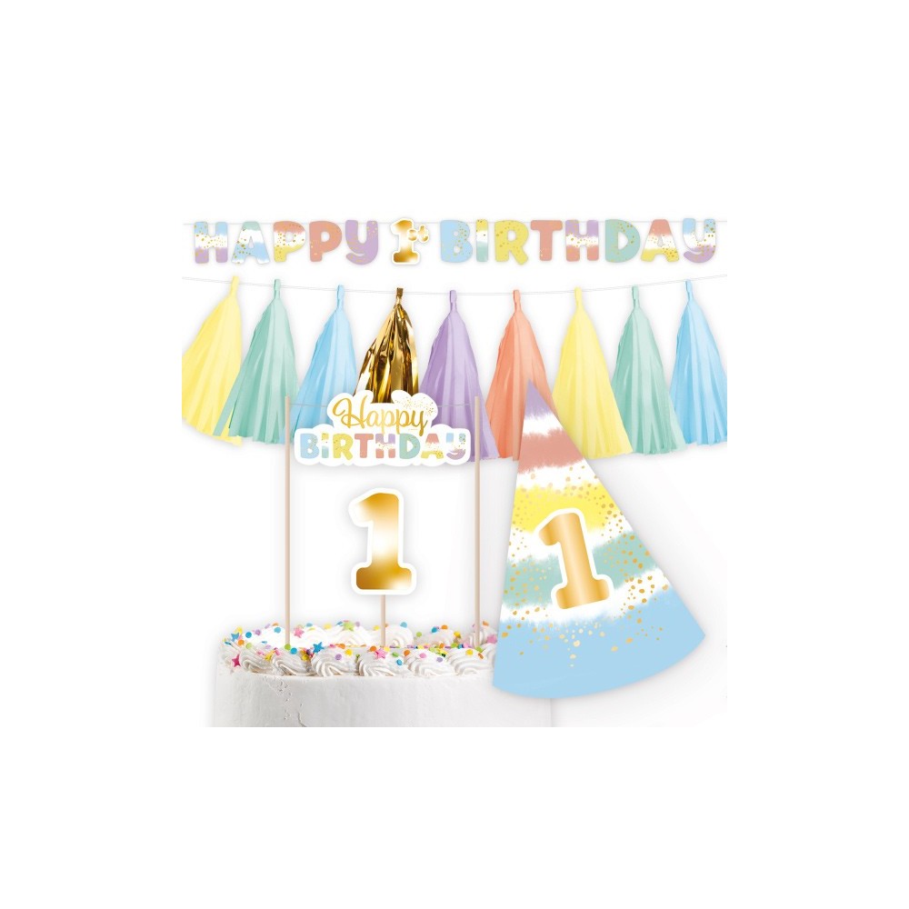 Baby Rainbow 1st Birthday Decoration Set 4 Pieces
