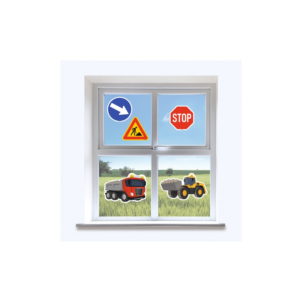 Construction Sand window sticker set of 5