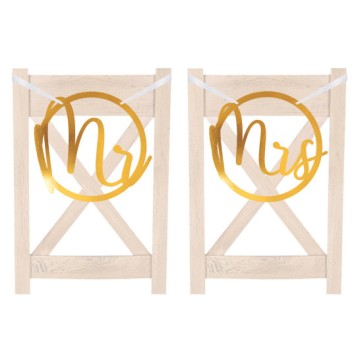 Wedding Mr and Mrs sign for chairs