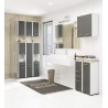 Colonne meuble étagère de salle de bain 2 portes 1 tiroirs 140x30X30 cm Gris
