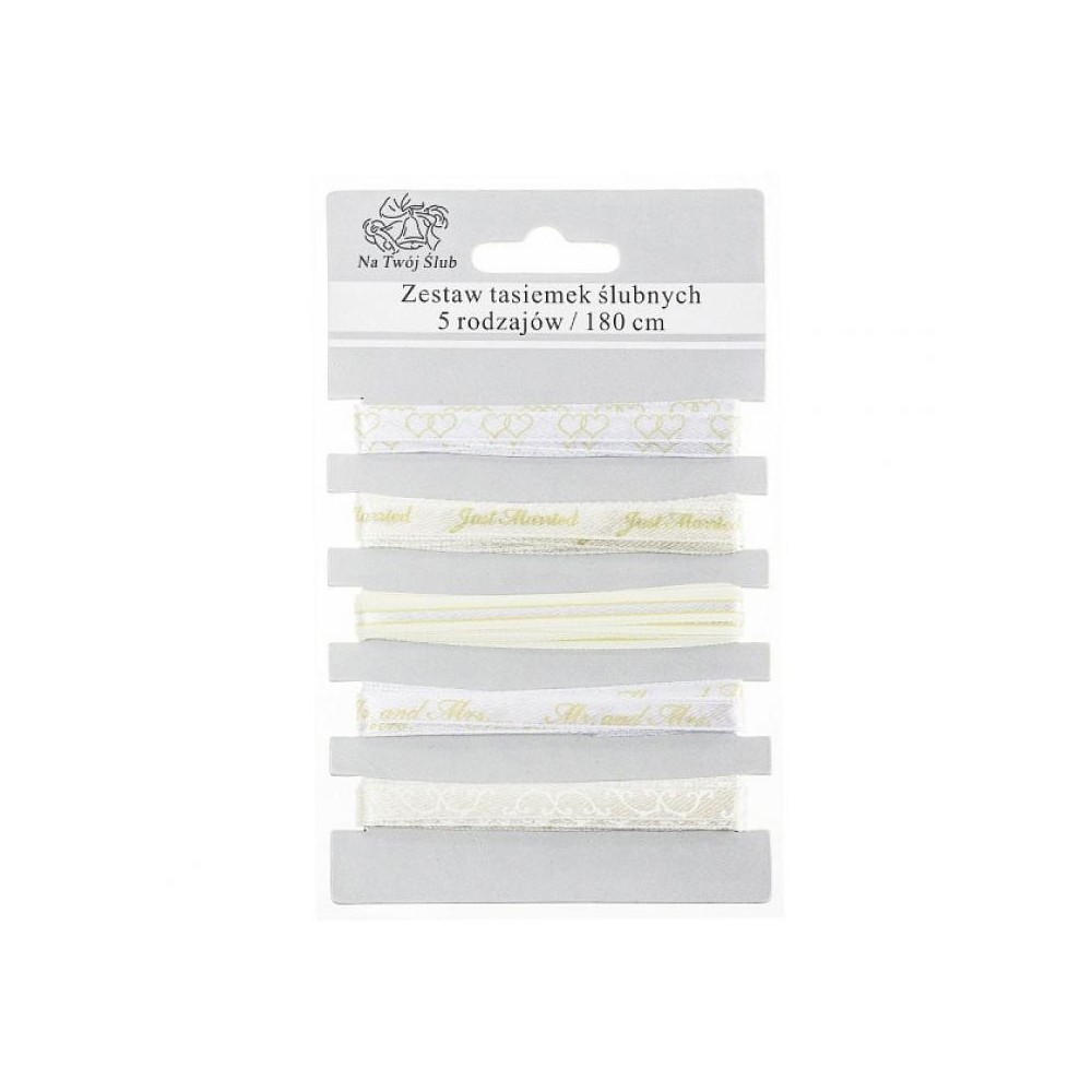 Wedding White i ribbon set 5 pcs