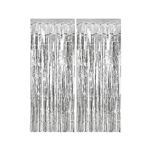 Colour Silver Curtains, Silver Doorway Curtain 2 m
