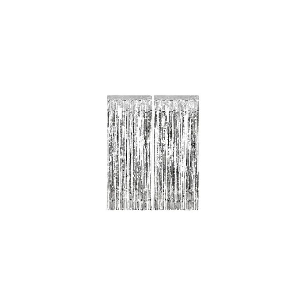 Colour Silver Curtains, Silver Doorway Curtain 2 m