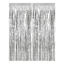 Colour Silver Curtains, Silver Doorway Curtain 2 m