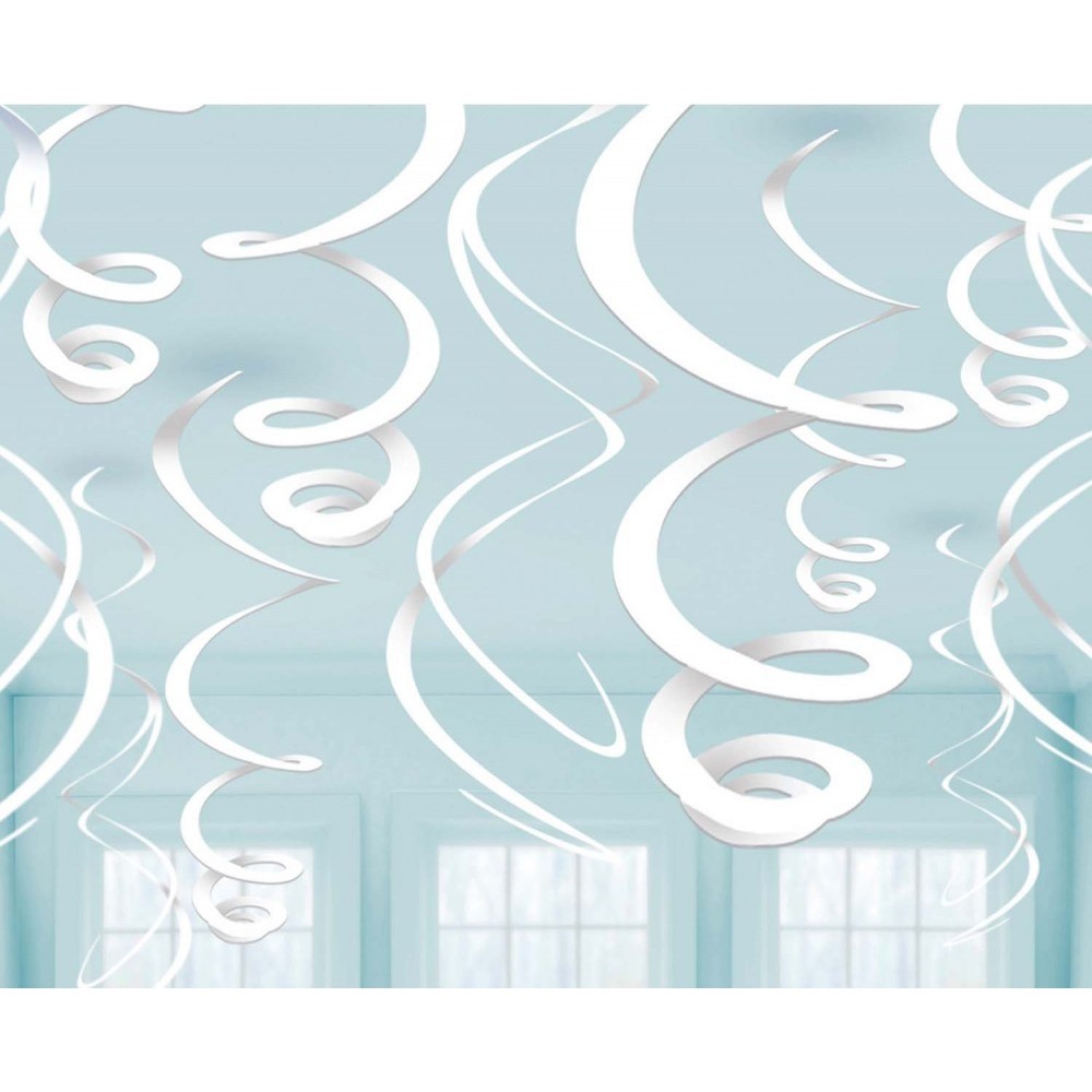 Colour White White Ribbon Decoration Set of 12