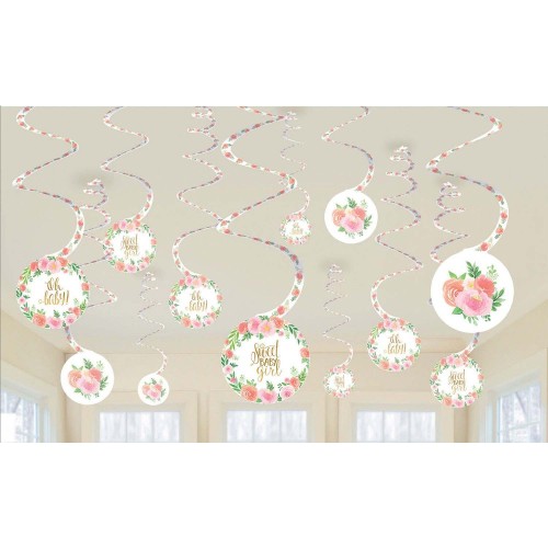 Baby Floral Ribbon Decoration 12 pcs set