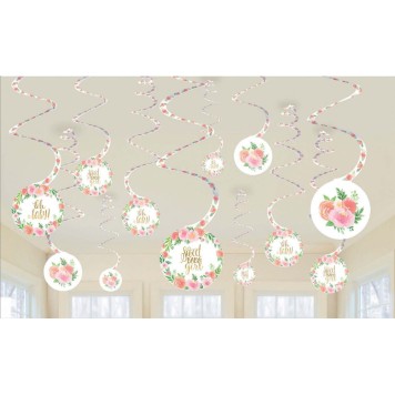 Baby Floral Ribbon Decoration 12 pcs set