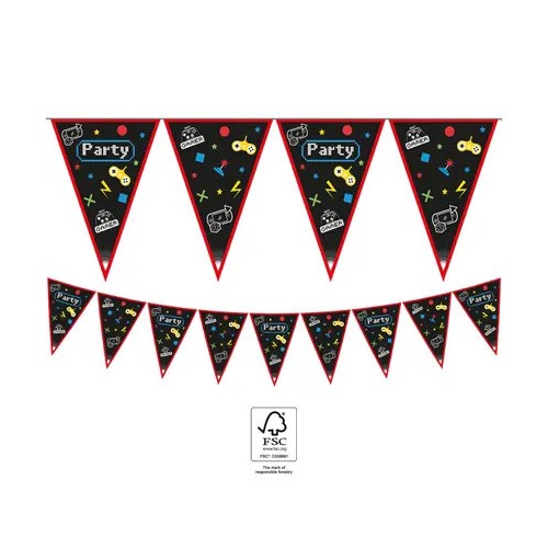 Gamer Gaming Party bunting FSC 2.3 m