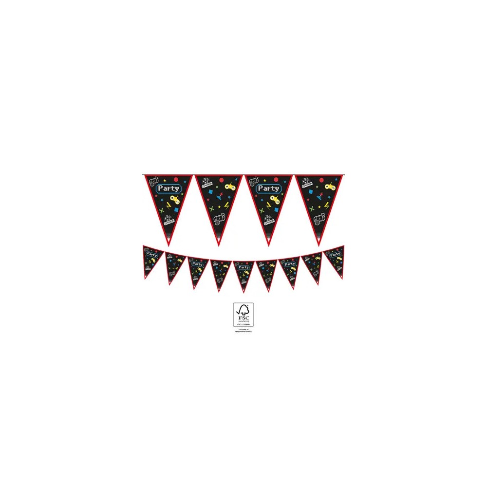 Gamer Gaming Party bunting FSC 2.3 m