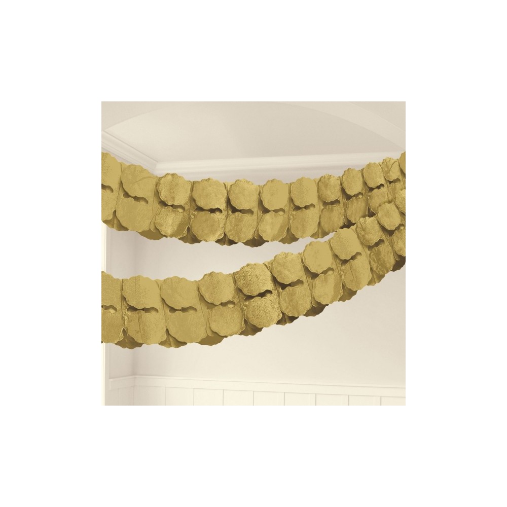 Colour Gold, Gold paper garland 360 cm