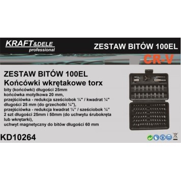 Zestaw bitów - końcówek torx KD10264 100 elem.