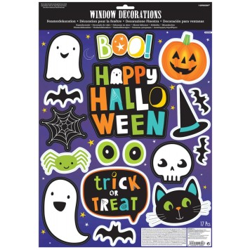 Halloween Friends window sticker set of 17 pieces