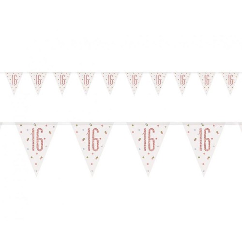 Happy Birthday Holographic Happy Birthday 16 Flag Banner 274 cm