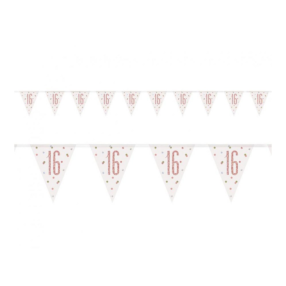 Happy Birthday Holographic Happy Birthday 16 Flag Banner 274 cm