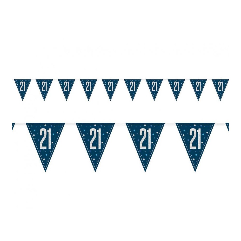 Happy Birthday Blue Happy Birthday 21 Bunting 274 cm