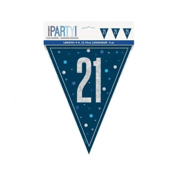 Happy Birthday Blue Happy Birthday 21 Bunting 274 cm