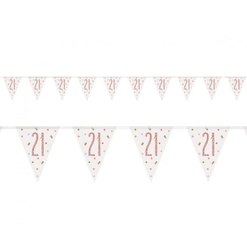 Happy Birthday Holographic Happy Birthday 21 Bunting 274 cm