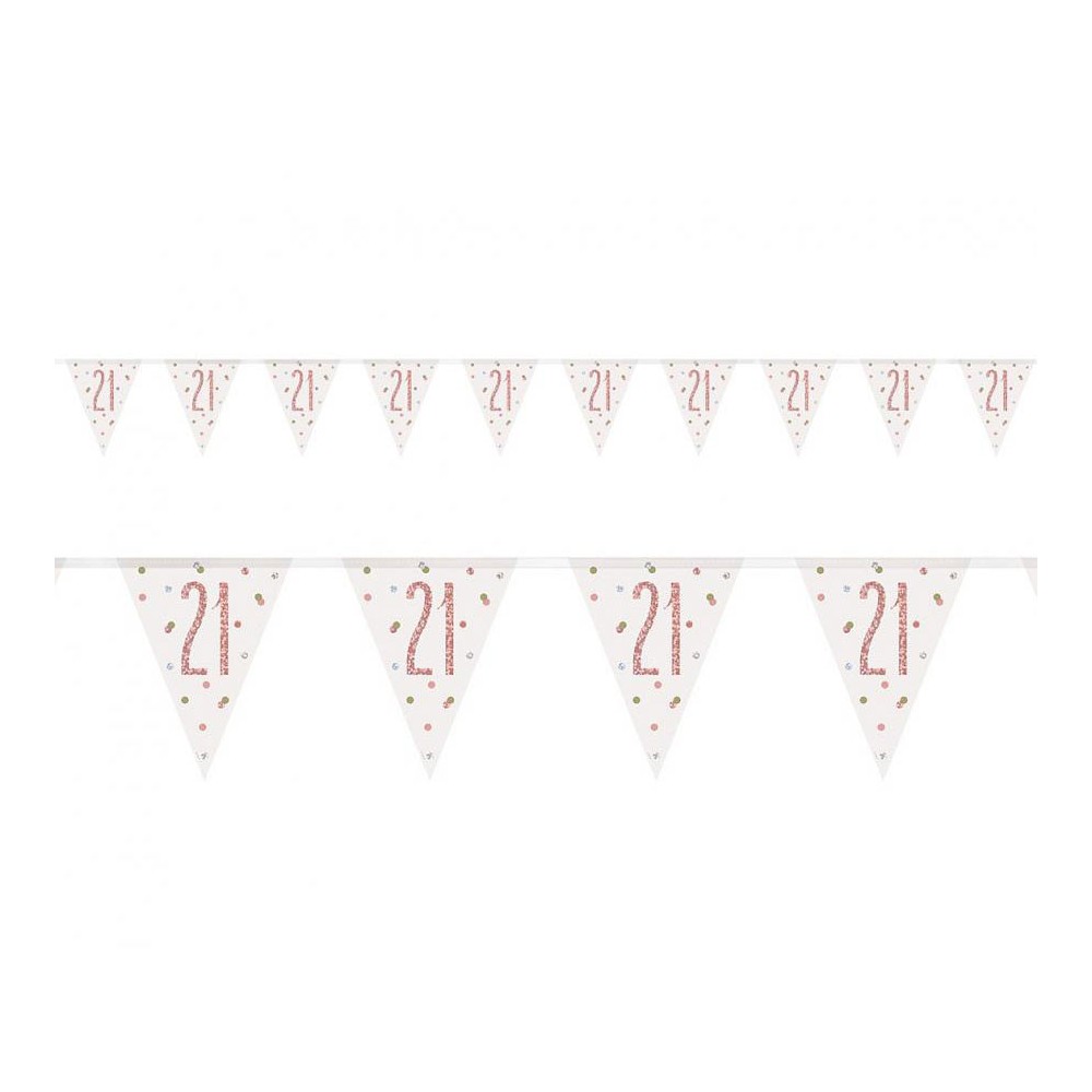 Happy Birthday Holographic Happy Birthday 21 Bunting 274 cm