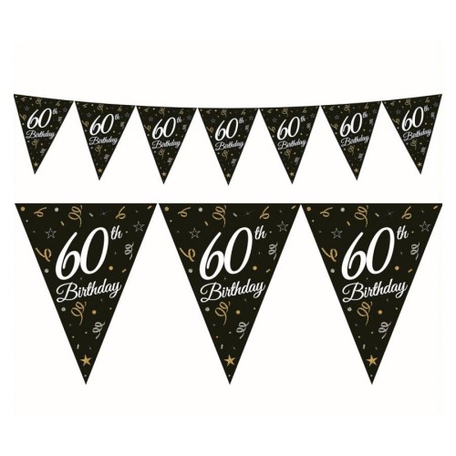 Happy Birthday B&C Happy Birthday 60 Flag Garland 270 cm