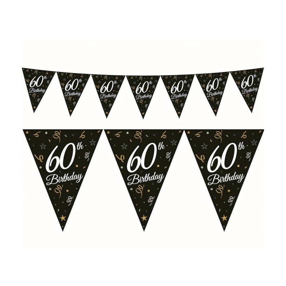 Happy Birthday B&C Happy Birthday 60 Flag Garland 270 cm