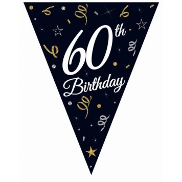 Happy Birthday B&C Happy Birthday 60 Flag Garland 270 cm