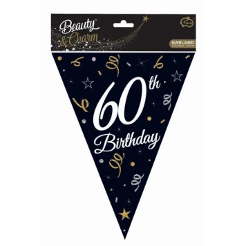 Happy Birthday B&C Happy Birthday 60 Flag Garland 270 cm