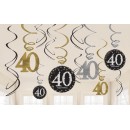 Happy Birthday Happy Birthday Gold 40 Ribbon Decoration 12-piece set