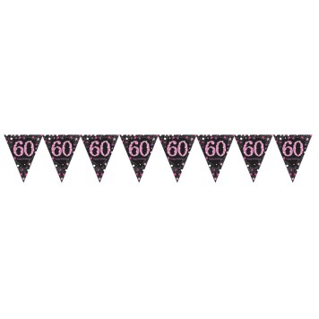 Happy Birthday Happy Birthday Pink 60 Flag Banner 3.96 m
