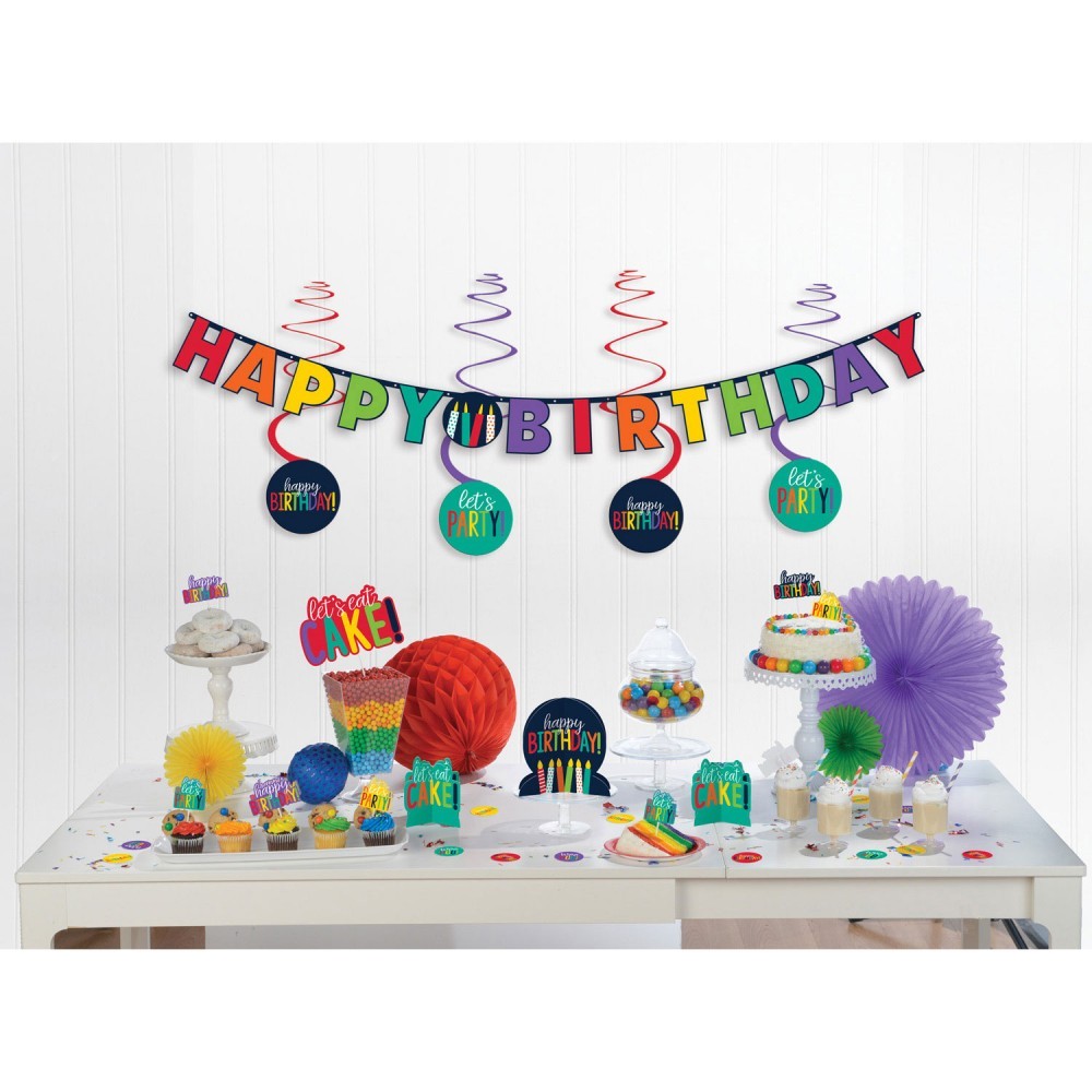 Party Happy Birthday Rainbow Mini Decorative Set 37 pcs