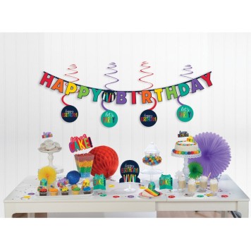 Party Happy Birthday Rainbow Mini Decorative Set 37 pcs