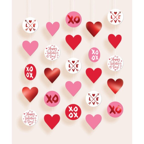 Love Happy Valentine's Day hanging decoration 5-piece set