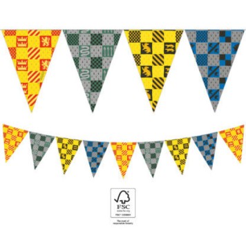 Harry Potter Hogwarts Houses flag garland FSC 2.3 m