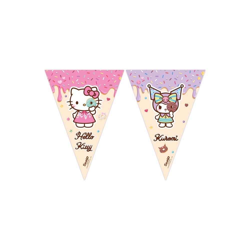 Hello Kitty Kuromi flag garland FSC 2.3 m