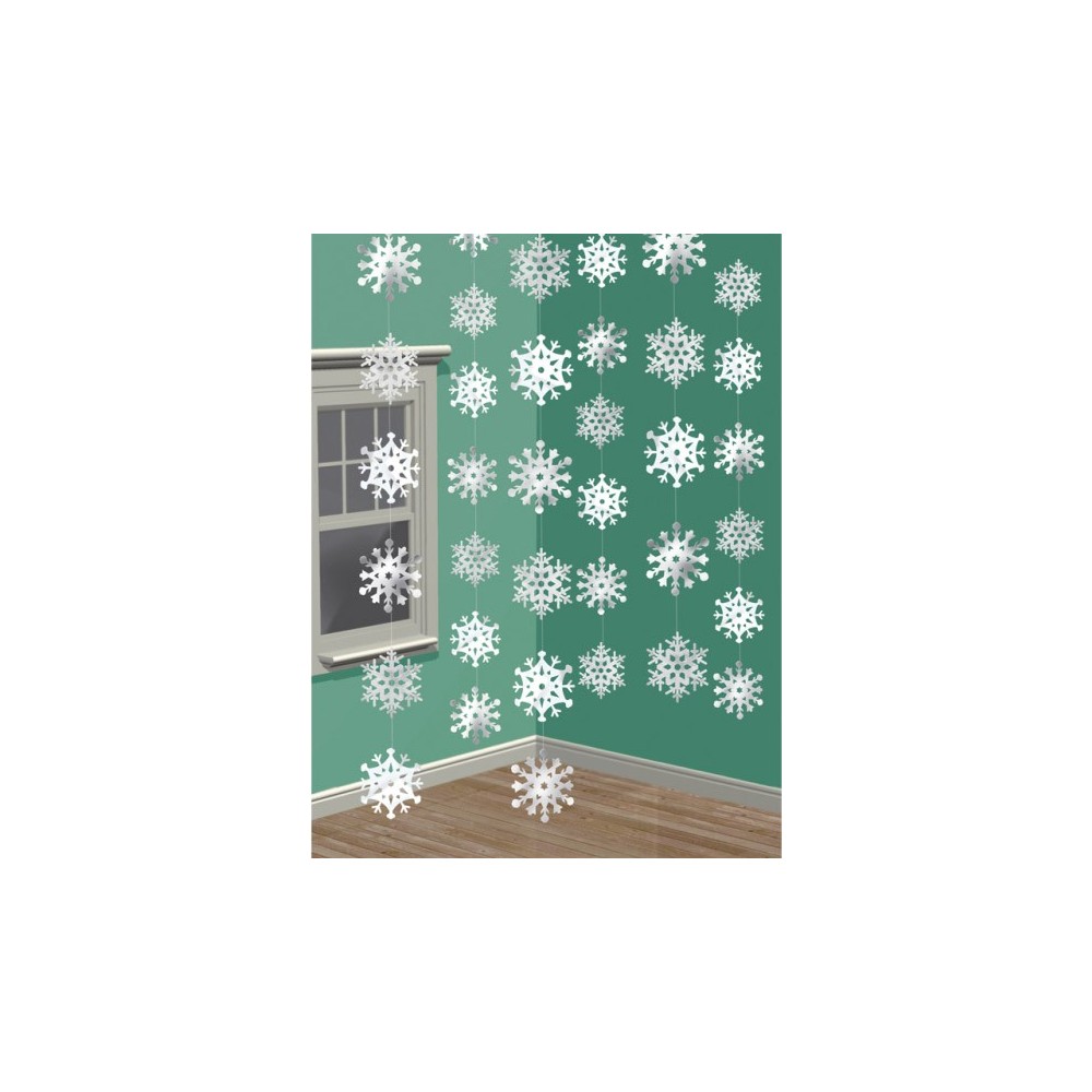 Christmas Snowflake hanging decoration set of 6