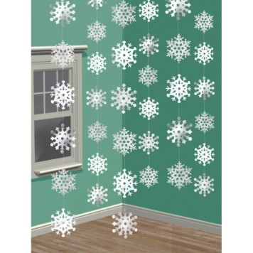 Christmas Snowflake hanging decoration set of 6