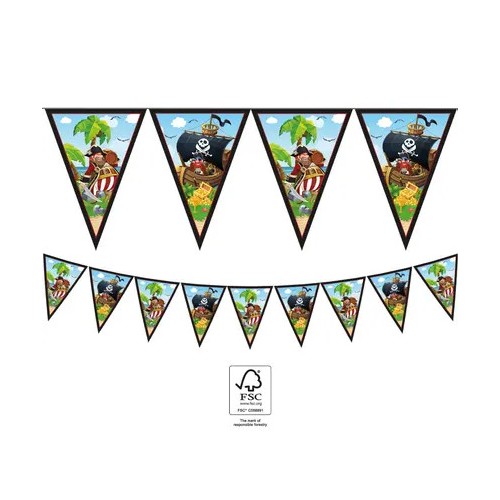 Pirate Island flag bunting FSC 2.3 m