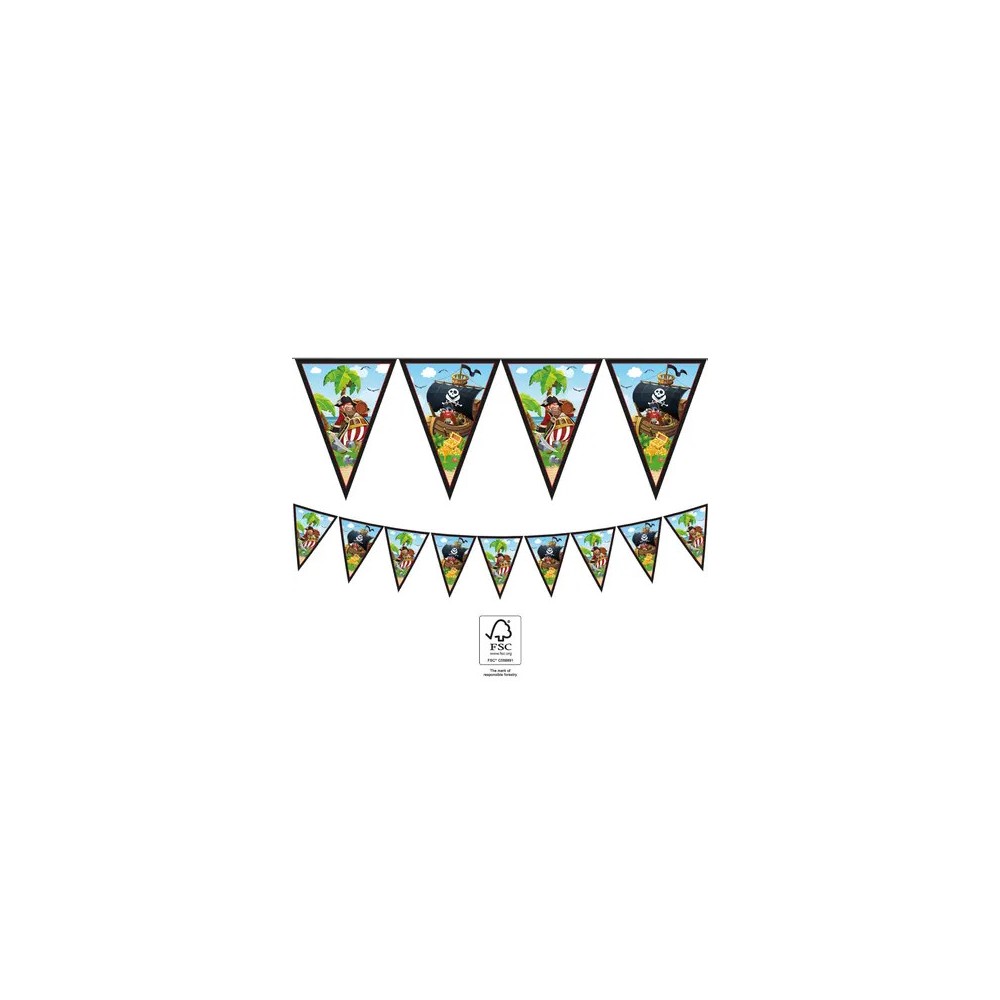 Pirate Island flag bunting FSC 2.3 m