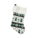 Christmas Trees wooden fireplace stocking, boot 41 cm