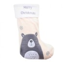Christmas Bear i fireplace stocking, boot 42 cm