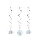 Elephant Floral Blue ribbon decoration 3-piece set