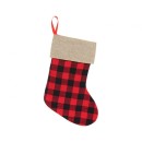 Christmas Chequered Chequered fireplace stocking, boot 40.5 cm