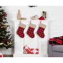 Christmas Chequered Chequered fireplace stocking, boot 40.5 cm