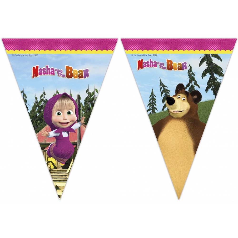 Masha and the Bear Forest flag bunting 2.3 m