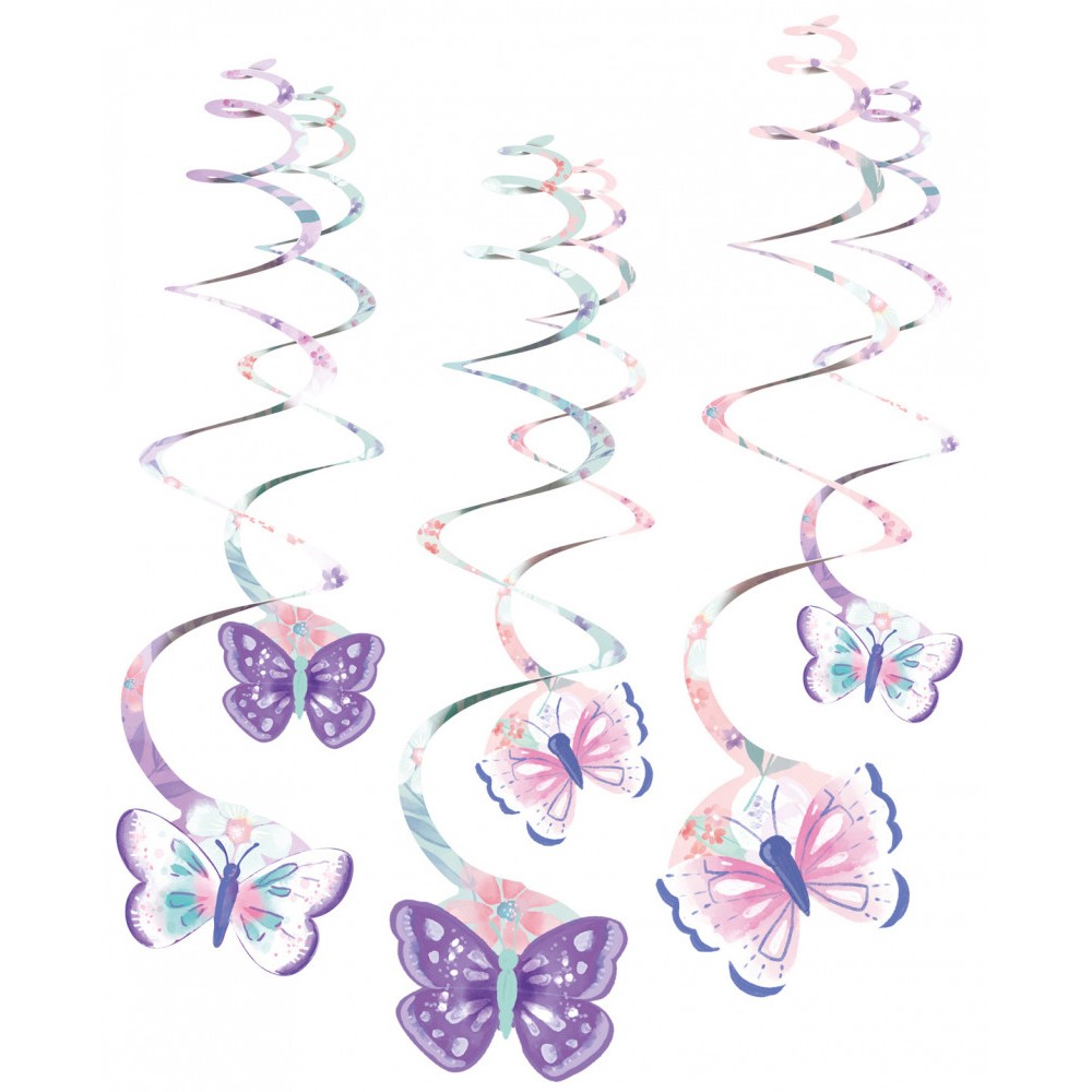 Butterfly Flutter ribbon decoration 6 pcs set