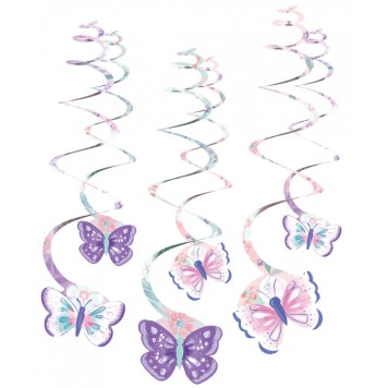 Butterfly Flutter ribbon decoration 6 pcs set