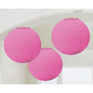 Colour Pink, Pink Paper Lantern 3-piece Set