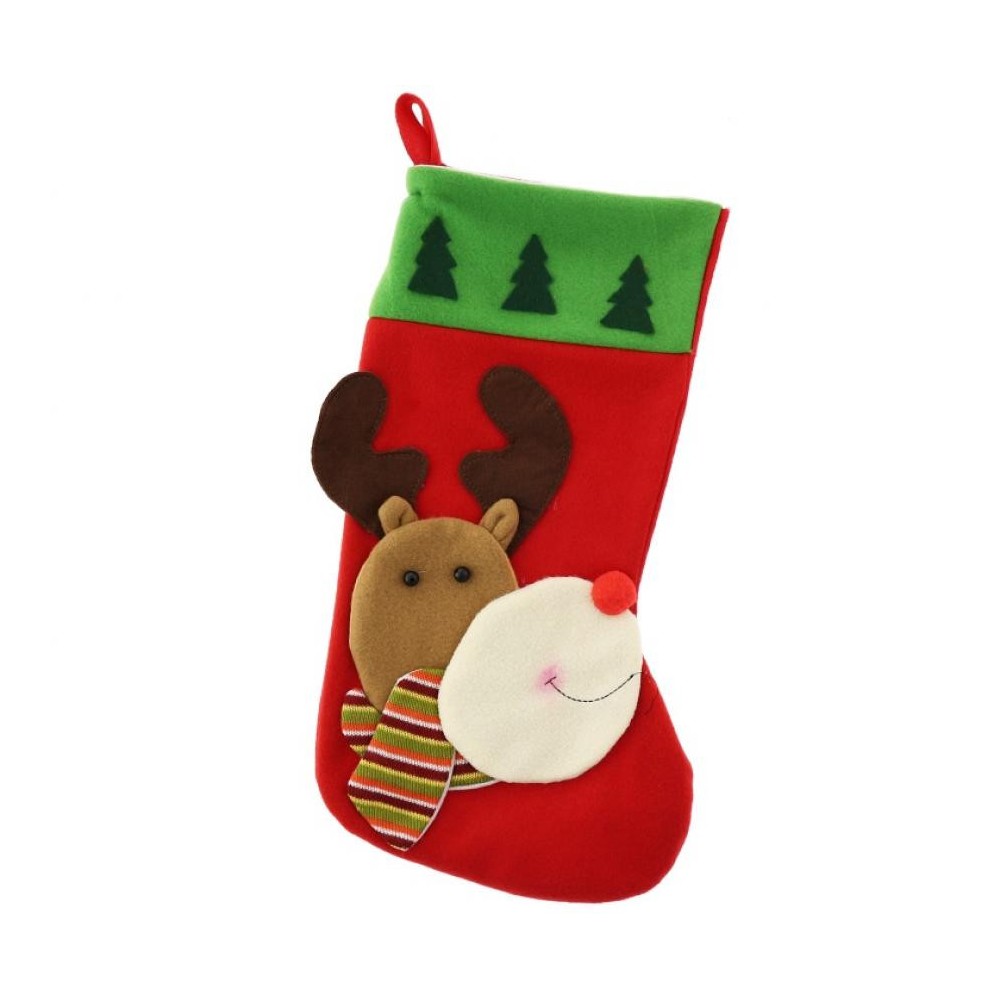 Christmas Brown Reindeer stocking, boot 41 cm