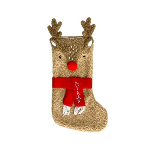 Christmas Red Nose Reindeer stocking for fireplace, boot 53 cm