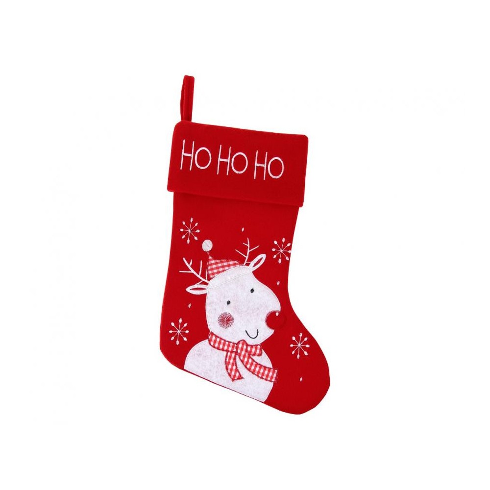 White Reindeer, Christmas Fireplace Stocking, Boot 45,5 cm